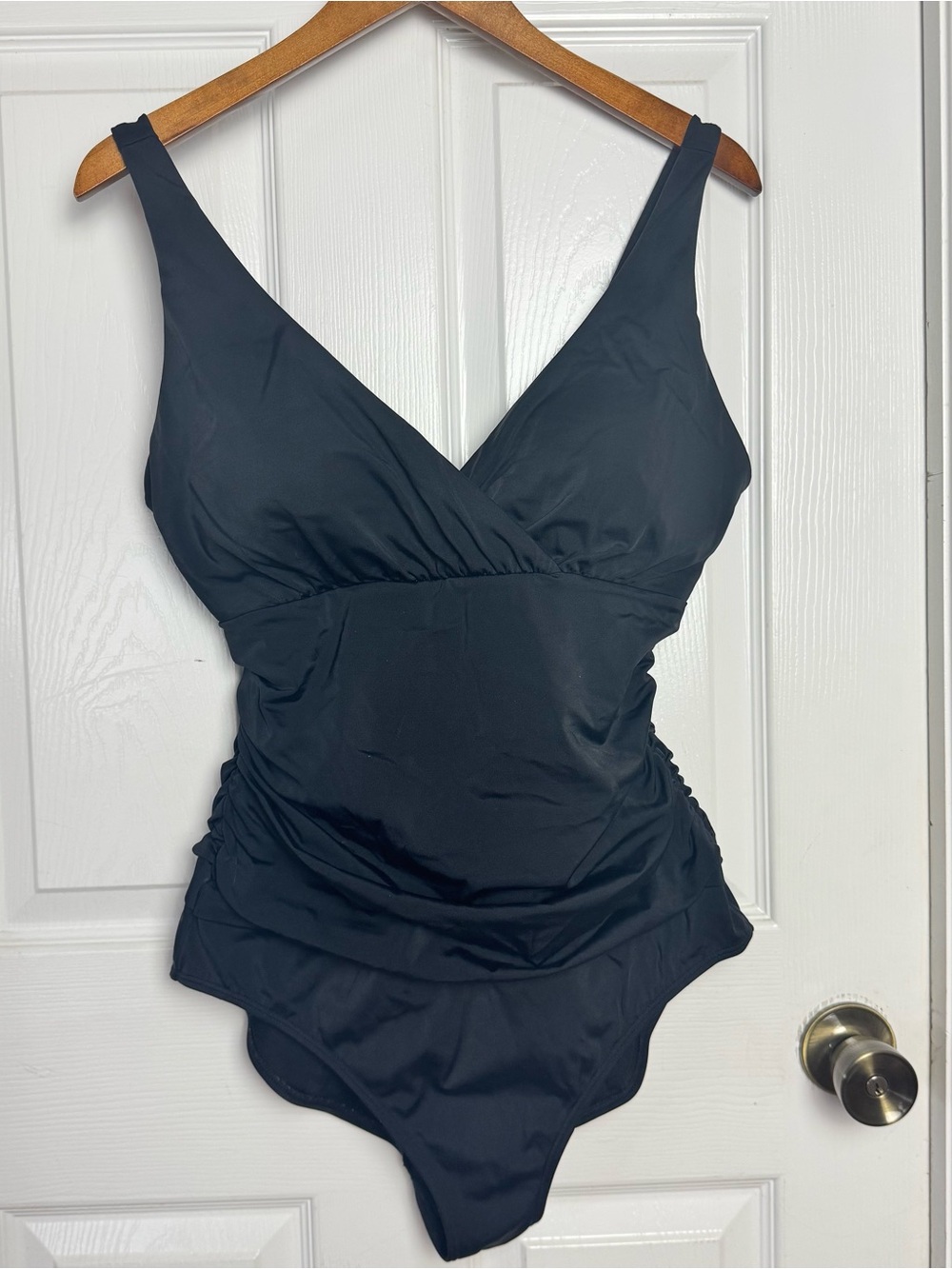 Boden Talamanca Black Swimsuit Ruched Waist Size 12L - Picture 3 of 8